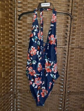 Nine West One Piece Tropical Swimsuit 1-PC Bathing Suit Vacation Resortwear XXL